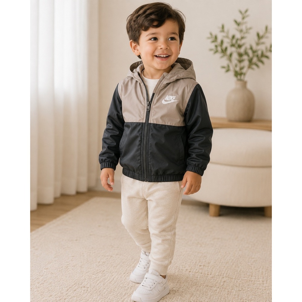 Nike Toddler Boys Windrunner Hooded Jacket Khaki Black 4T L301-F84
